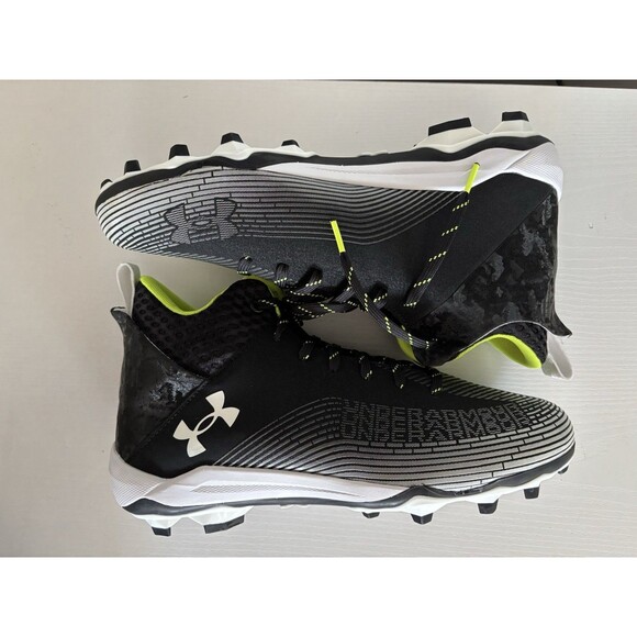 Under Armour Hammer MC 2.0 Football Cleat Black White Lace-Up Football Cleats 12 - Picture 3 of 9